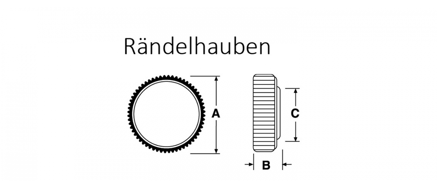 Rändelhauben rot M3