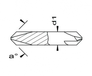 Esmatec HM-Entgrater 2-seitig ohne Bohrung Ø 8 mm // 90° // TiAlSiN