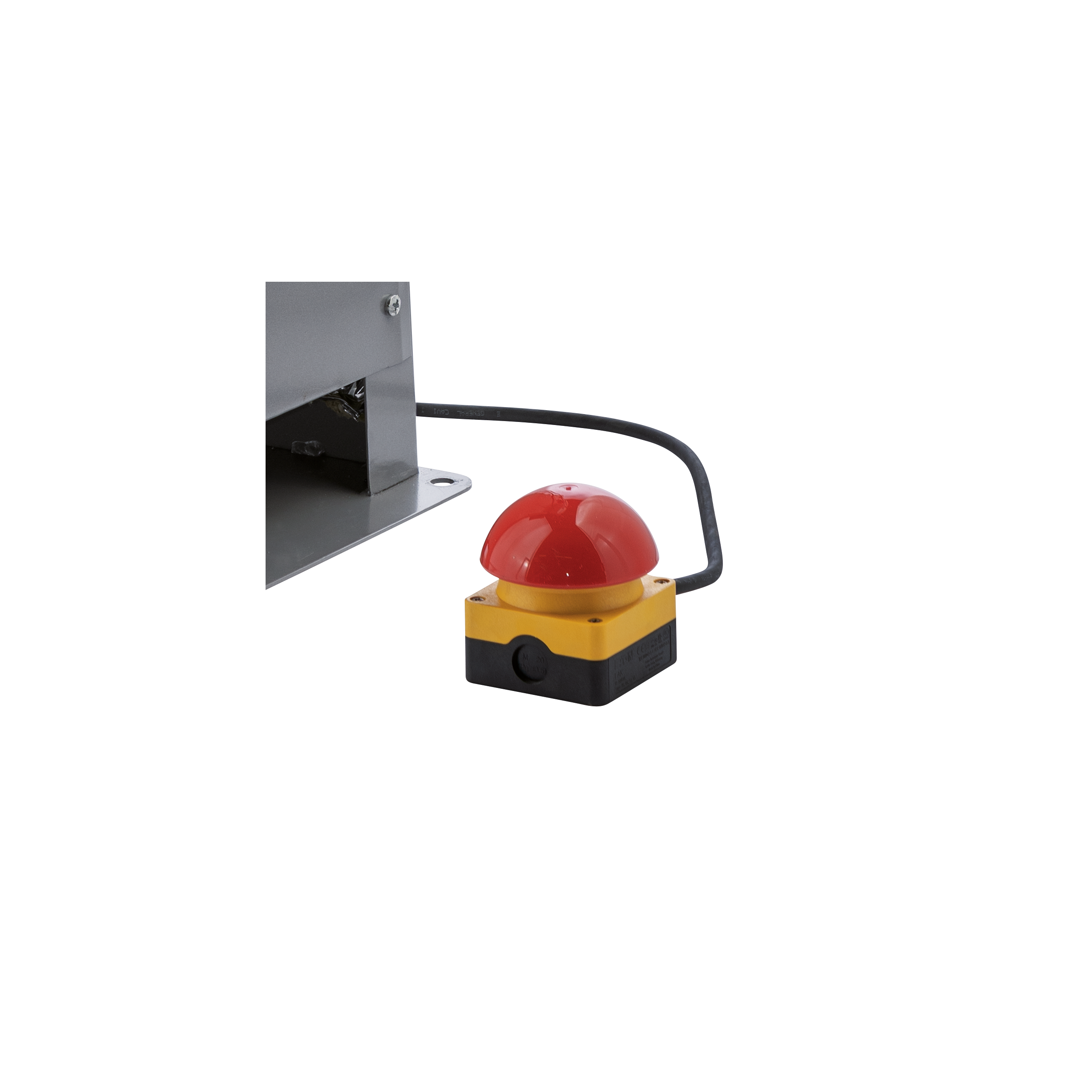 Bouton d'arrêt d'urgence au pied
