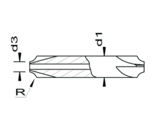 Esmatec HM Radiusfräser 2-seitig mit Bohrung ohne Führungswelle R 1.00